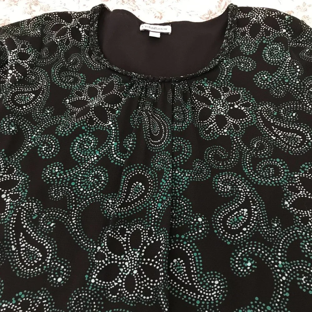 Croft & Barrow S/S Blouse | Black/Green | Size 3X - Picture 8 of 12